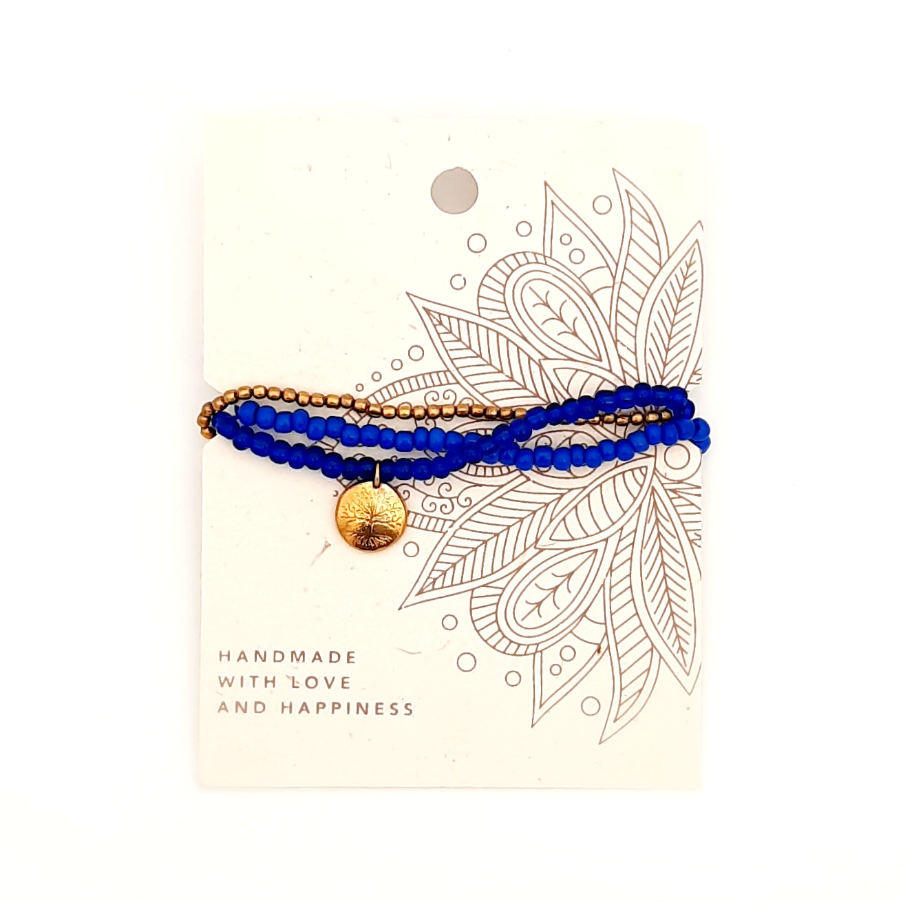 Bracelet armband levensboom tree of life glaskraaltjes glass beads 3 lines