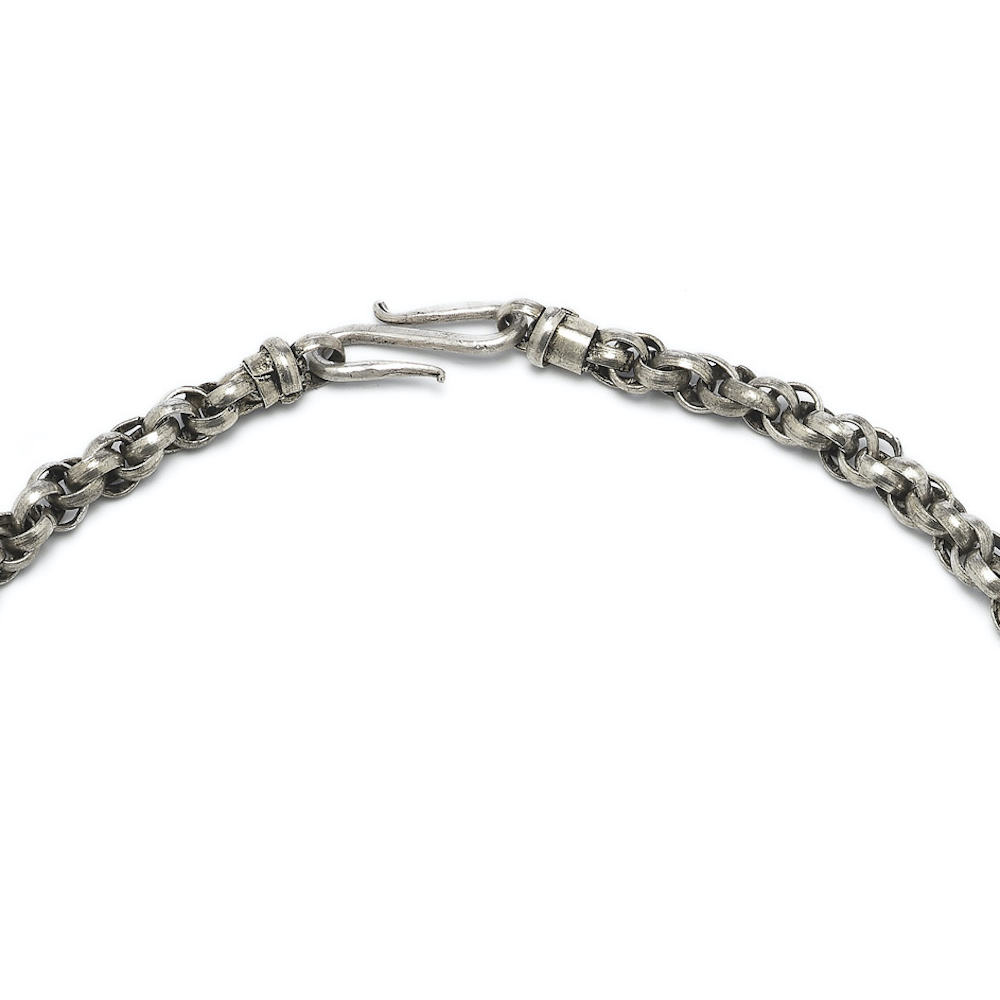 Schakel collier Chain necklace rond round S haak hook