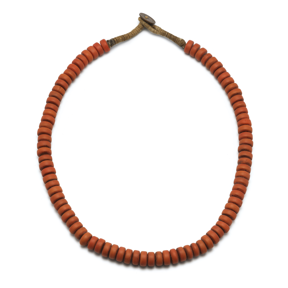 Collier necklace glaskralen glassbeads pasta paste orange red oranje rood