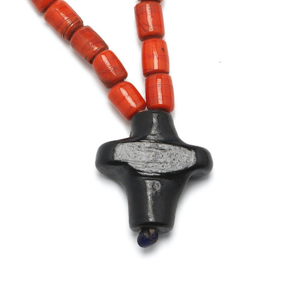 Ketting necklace Naga kruisje cross glaskraal glass bead