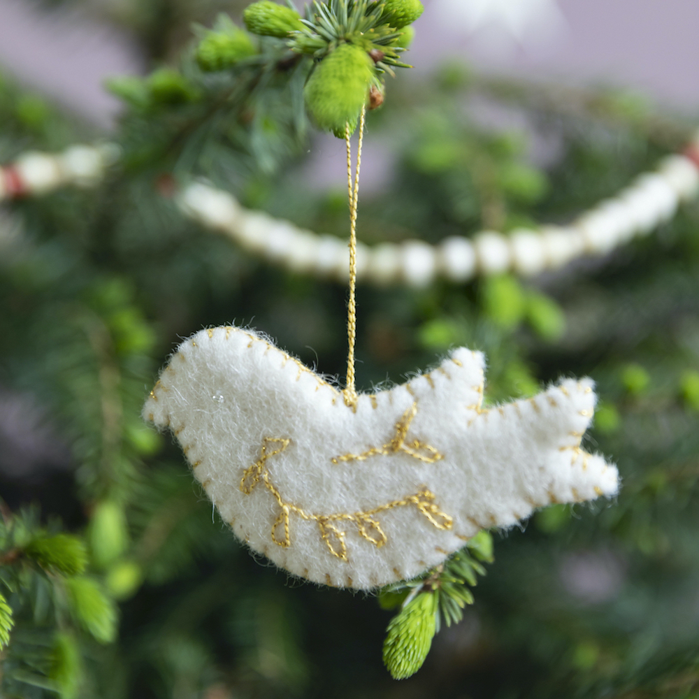 kerstdecoratie christmas decoration vogeltje bird wit white