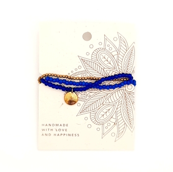 Bracelet armband levensboom tree of life glaskraaltjes glass beads 3 lines
