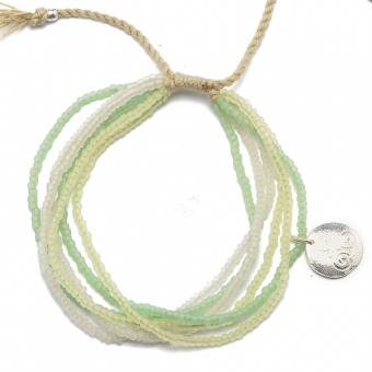 Bracelet armband triskelion glaskraaltjes glass beads 6 lines