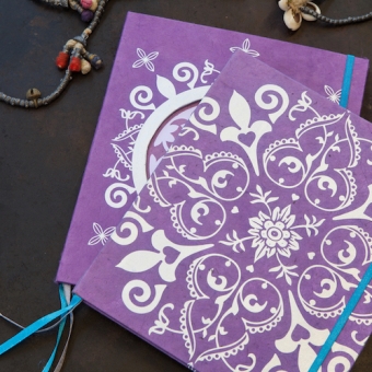 notitieboekje notebook handmade paper paars purple
