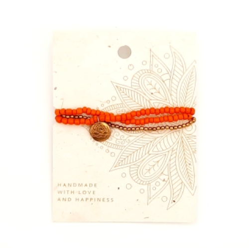 Bracelet | Lotus | Orange-Gold