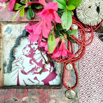 Collier | White Hearts | Lotus