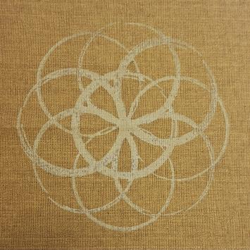 Yoga Kussen | Flower of Life | Mosterdgeel