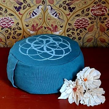 Yoga Kussen | Flower of Life | Zeegroen