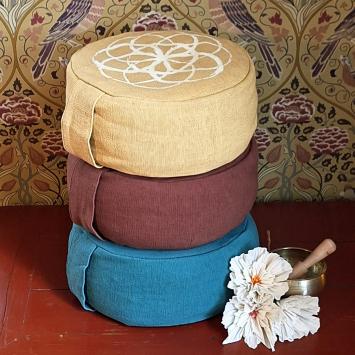 Yoga Kussen | Flower of Life | Zeegroen