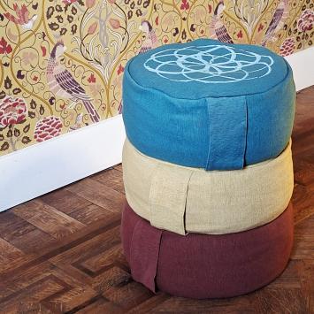 Yoga Kussen | Flower of Life | Mosterdgeel