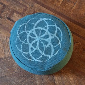 pillow flower of life sea green zeegroen