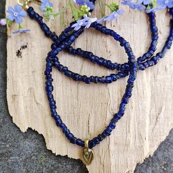 Collier | Bonda | Bronzen Bedel | Blauw