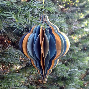Honeycomb Ornament | 19 cm | Blauw