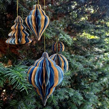 Honeycomb Christmas Tree | 12 cm | Blue