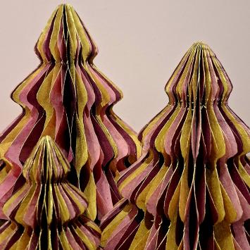Honeycomb Kerstboom | 12 cm | Roze