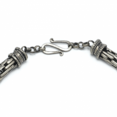 Schakel collier Chain necklace rechthoekig rectangular S haak hook