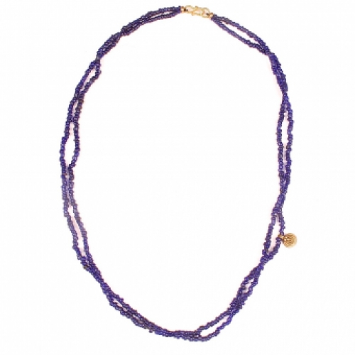 Necklace seed beads mini glaskraaltjes Orissa Odisha spiral of life levensspiraal blauw blue