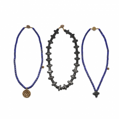 ketting necklace kruis cross glaskraal glass beads