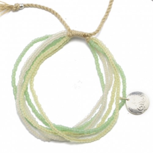 Bracelet armband triskelion glaskraaltjes glass beads 6 lines