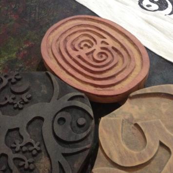 blokdruk stempel blockprint stamps hout wood