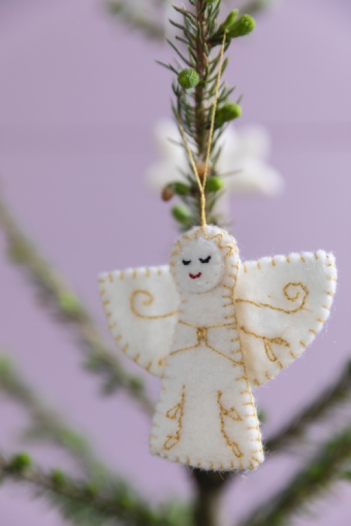 christmas decoration kerstdecoratie kersthanger wol wool velt vilt engel angel