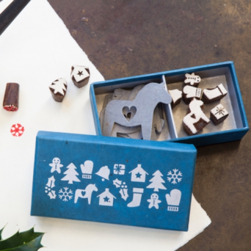 giftbox geschenkset nordic design christmas stempels stamps gift labels