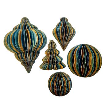 Honeycomb Christmas Tree | 12 cm | Blue