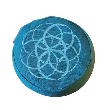 Yoga Kussen | Flower of Life | Zeegroen