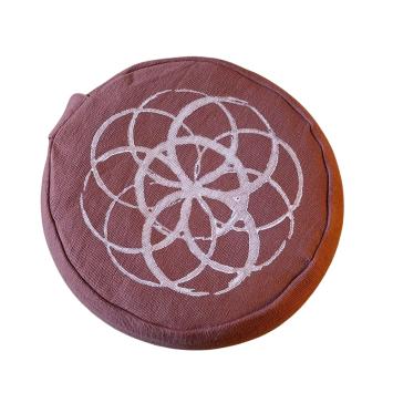 Yoga Kussen | Flower of Life | Roodbruin