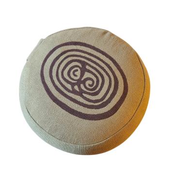 yoga poef pillow meditatie meditation khaki blauw blue blockprint